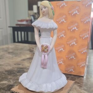 Enesco Growing Up Sweet 16 Collectible  Blonde Girl White and Pink Figurine NIB